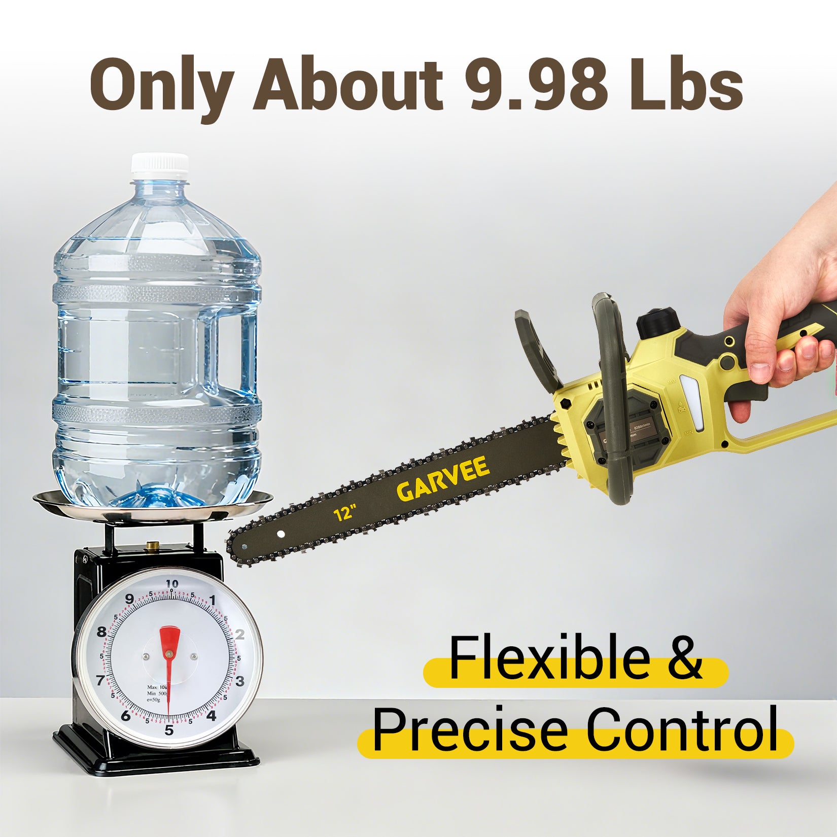 Garvee 12 Inch Mini Chainsaw - Portable Cordless Electric Handheld Chainsaw for Pruning Tree Branches, Yard, Household, and Garden, Perfect Christmas Gift for Men, Dad, Husband, and Women