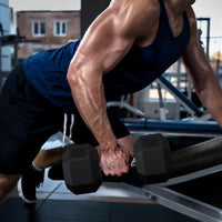 Garvee 40 LB Hex Dumbbell Set of 2 with Cast Iron Core, Rubber Encased Coating and Textured Carbon Steel Handle for Home Gym Strength Training