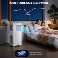 Garvee 8000 BTU Portable Air Conditioner, 3 In 1 AC Unit Built-In Cool, Dehumidifier & Fan for Rooms Up to 350 Sq.Ft, Energy Saving AC with Remote/24H Timer for Dorms/Indoor Rooms - White