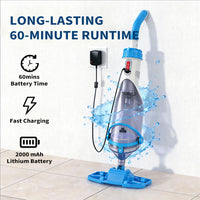 Garvee Handheld Pool Vacuum, Quick Charge & 60min Longer Continous Running Time, Cordless Rechargeable Pool Vacuums Cleaner for Above & In-ground Pools