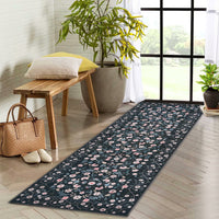 Garvee Area Rugs Washable Floral Rugs for Living Room Non Slip Low Pile Carpet for Office Bedroom Kids Room Bedside