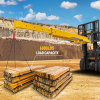Garvee 6000Lbs Heavy-Duty Forklift Jib Crane – Manual Telescoping (83"-149") with 2 Hooks for Warehouse & Factory Use