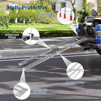 GARVEE 89" Aluminum Motorcycle Ramp - 750LB Capacity Foldable w/Non-Slip Surface & Safety Straps for Pickup Trucks
