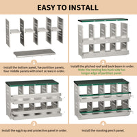 Garvee 8-Compartment Metal Nesting Box – Heavy-Duty Roll Away Egg Design w/Perch & Cover for Poultry Wall/Floor Mount, Green