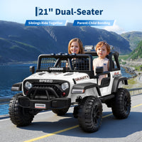 Garvee Ride - P Series: 2 Seater Ride On Car for Kids, 24V Electric Truck with Parent Remote Control, Spring Suspension, 2 Speeds, LED Headlight & Music Player, Kids Electric Vehicle for Aged 3-8 Years