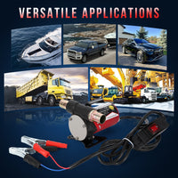 Garvee Fuel Transfer Pump DC 12V Diesel Transfer Pump Cast Iron Gasoline Transfer Pump, 8GPM, Overheating Stability, Applicable to Gasoline, Diesel