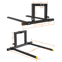 Garvee 50" 3 Point Pallet Forks,1500Lbs Capacity Adjustable Width Range(28"-45") Pallet Fork Attachments,3 Point Hitch Pallet Forks for Tractor Category 1
