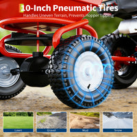Garvee 130 lbs Tow Behind Broadcast Spreader, Adjustable Flow Control & Up to 10 ft Spread Width, 10" Pneumatic Tires, Rust-Resistant Poly Hopper, Steel Frame for Lawn, Seed, Fertilizer & Salt