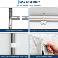 Garvee Heavy Duty Carport 13x20 FT Portable Garage with 4 Doors & 4 Windows, Reinforced Galvanized Steel Frame, Waterproof PE Tarp, Roll-Up Mesh Windows, Yellow, Outdoor Shelter for Cars & Gatherings