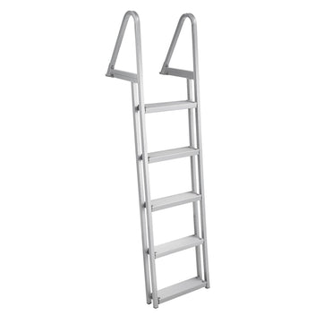 Garvee 5 Step Angled Removable Dock Ladder, Heavy Duty Aluminum Boat Dock Ladder with Wide Non-Slip Steps, Adjustable Height, 350 lb Capacity for Lake & Marine Dock