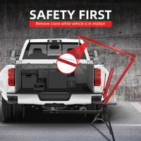 Garvee Hydraulic Hitch-Mount Truck Crane Professional 2-Inch Hitch Receiver, 3 Adjustable Capacities: 500 lbs, 750lbs, 1000 lbs (MAX) Red