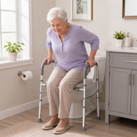 Garvee Raised Toilet Seat with Handles for Seniors, Supports Up to 350lbs, Adjustable Height Toilet Chair for Elderly and Disabled, Adult Potty Chair Bedside Commodes for Seniors