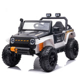 Garvee Ride - P Series: 24V 2 Seater Ride On Truck Car For Kid age 3 - 8 years, w/Remote Control, 4-Wheeler Suspension, 4x55W Powerful Engine, 4WD Battery Powered, LED Lights, Soft Braking - Black and White Mix - Black and White Mix