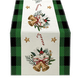 Garvee Christmas Theme Table Runners Non Fading Linen Fabric Table Cover for 4-6 People Party Decorations Dresser Scarf for Kitchen,Home,Dining Table ZQ15-6 - Zq15-6