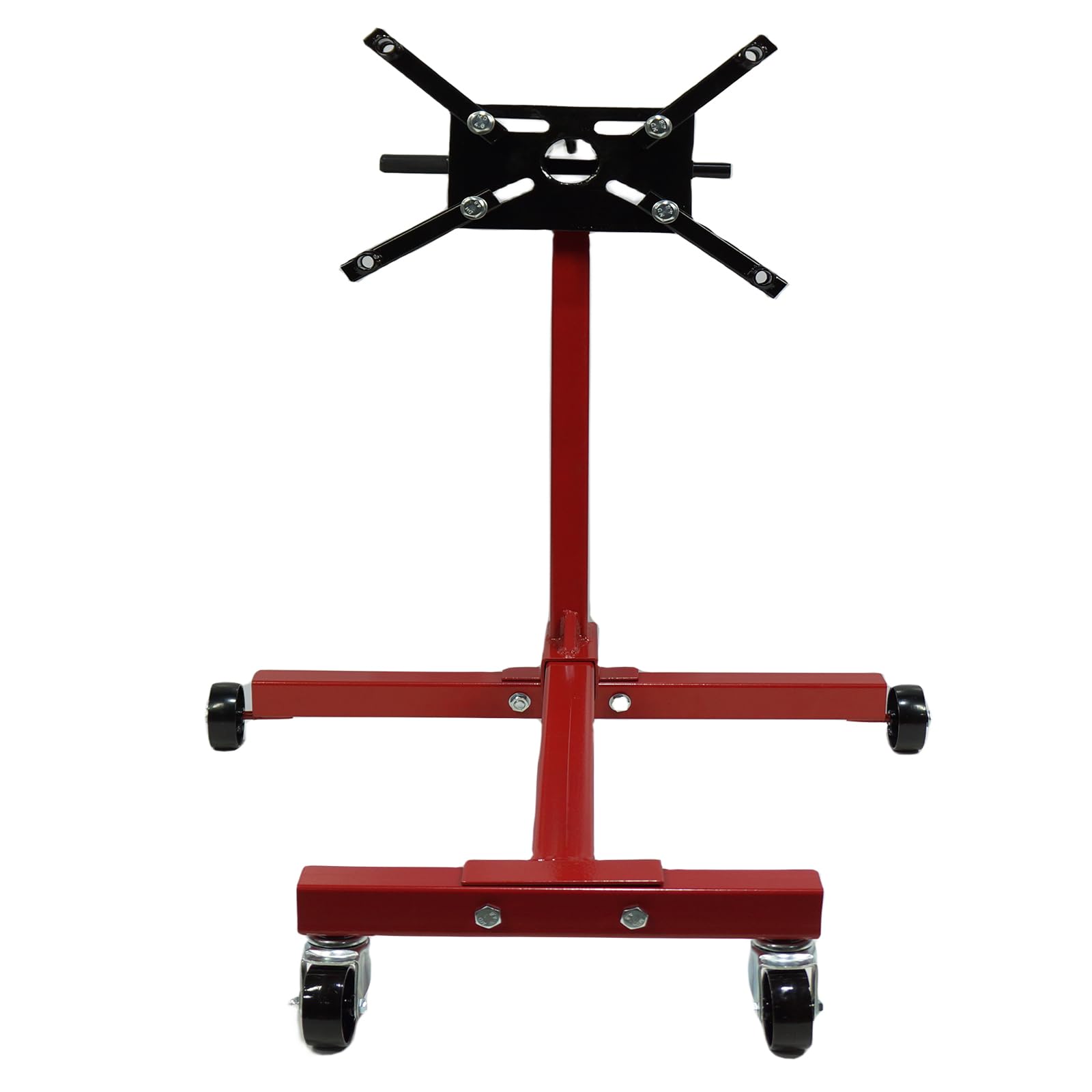 Rotating Engine Stand, 1000LBS Capacity 360 Degree Rotating Head Adjustable Motor Stand with Arms and Caster Wheels, Auto Truck Motor Dolly Mover Jack