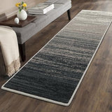 Garvee Modern Geometric Black Runner Rug 2x6 Non-Slip Polypropylene with Jute Backing, Low Pile, Easy Maintenance, Ideal for High-Traffic Areas - Gray
