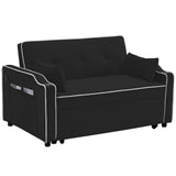 Garvee Convertible Sofa Bed Velvet Sleeper Couch 55'' Loveseat Bed with USB Ports and Cup Holder for Compact Living Space