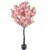 Garvee Artificial Cherry Blossom Tree Tall Potted Faux Cherry Blossom Tree Indoor Home Decor Adjustable Branches Lifelike Trunk