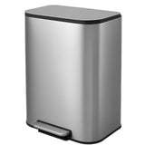 Garvee Stainless Steel 14 Gallon Kitchen Trash Can with Soft Close Lid, Removable Inner Bucket, Step Pedal, Fingerprint Resistant, Large Capacity, Silver