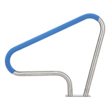 Garvee Pool Handrail 39x32 Pool Rail 304 Stainless Steel Silver Rustproof Pool Stair Rail with Blue Grip Cover Humanized Swimming Pool Railing, Quick Mount Accessories for Pools and Spas