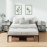 Garvee 14 Inch Metal Platform Queen Bed Frame, Steel Slat Support Queen Size Bed Platform, Mattress Foundation, Easy Assembly, No Box Spring Needed, Black - Black