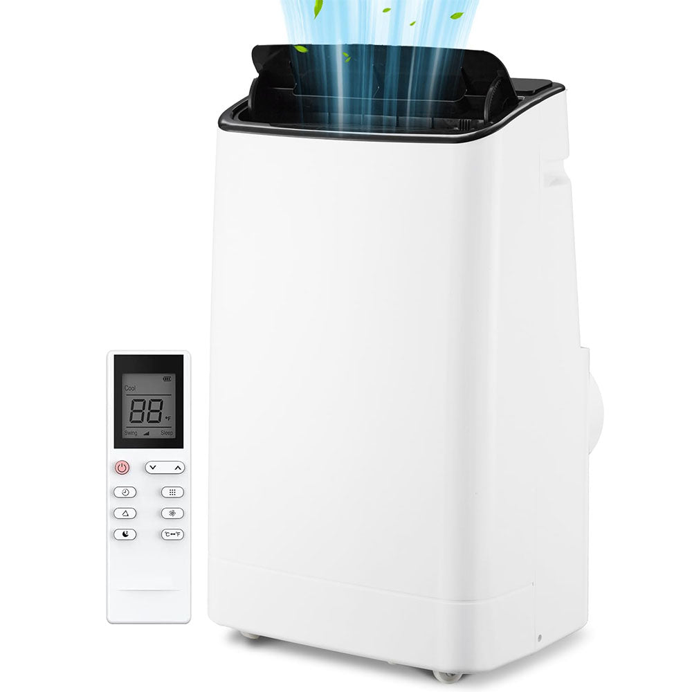 14000 BTU portable air conditioner with remote, quiet cooling for 550-750 sq.ft, white design