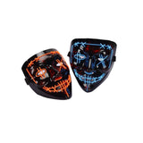 Garvee LED Light Up Halloween Mask - 2 Pack Scary Masquerade Party Masks (Blue + Red)