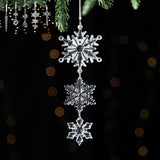 Garvee Christmas Decoration Acrylic Snowflake Icicles Pendant Christmas Simulation Fake Snowflake Icicle Ornaments for Christmas Tree Window Door Decorations Snowflakes D - Snowflakes D