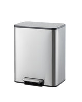 Garvee Space-Saving Bathroom Trash Can 3.4 Gallon Stainless Steel Silver with Soft-Close Lid, Foot Pedal & Removable Inner Bucket for Home Office - Silver