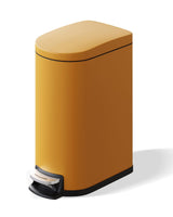 Garvee 2.6 Gal Metal Bathroom Trash Can with Lid, Slim Waterproof Step-On Bin, Yellow, Compact & Durable - Yellow