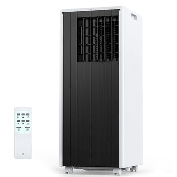 Garvee 8000 BTU Portable Air Conditioner, 3 In 1 AC Unit Built-In Cool, Dehumidifier & Fan for Rooms Up to 350 Sq.Ft, Energy Saving AC with Remote/24H Timer for Dorms/Indoor Rooms - White and Black