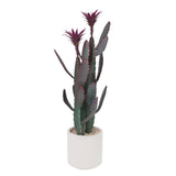 Garvee Tall Faux Cactus Plant with White Planter for Indoor Outdoor Home Office Decor, Large Size, Realistic Green Texture