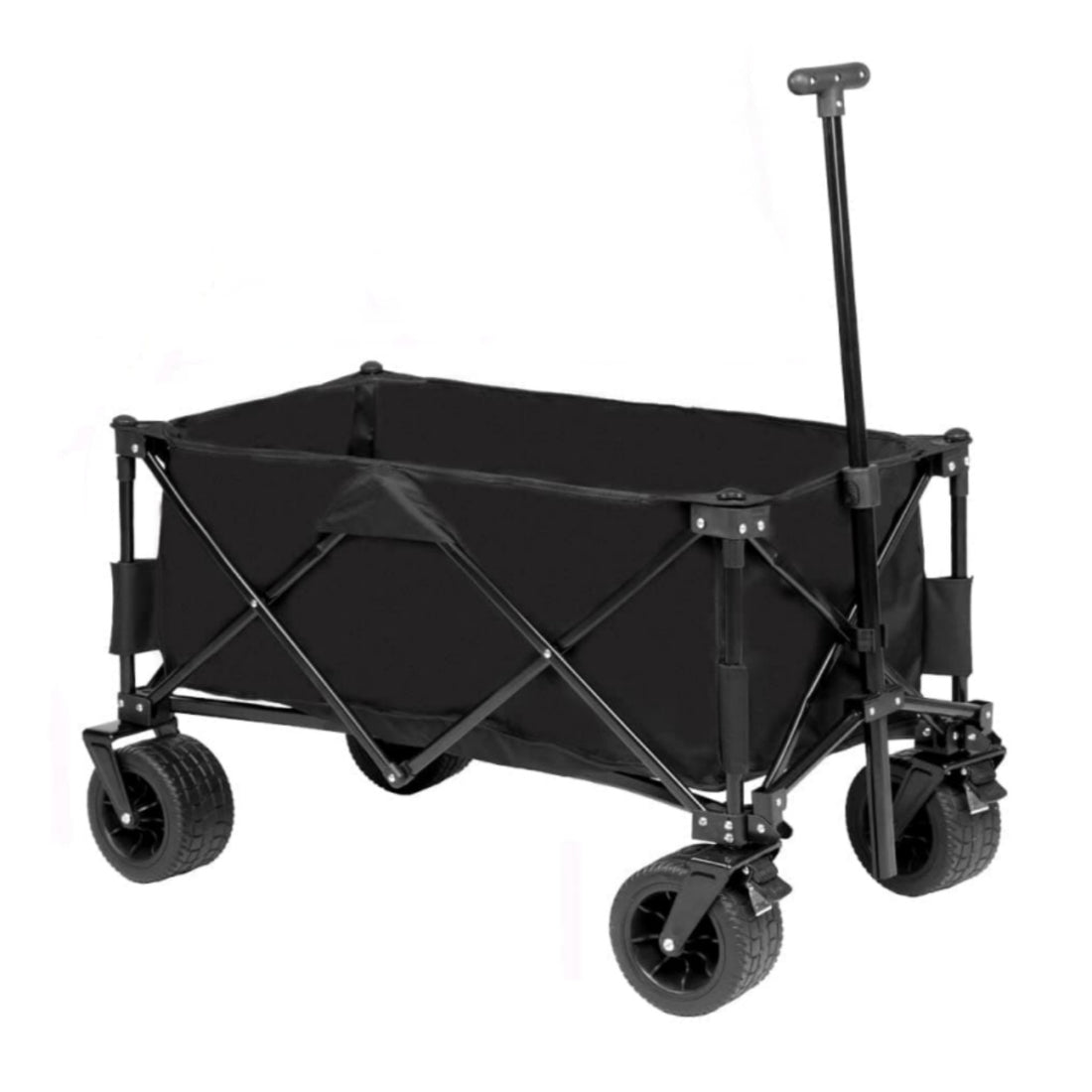 Collapsible Wagon Cart, 330lbs Large Capacity Beach Wagon, Heavy Duty Folding Wagon with All-Terrain Wheels, Portable Outdoor Utility Wagon for Sports Shopping Camping Garden