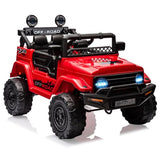 Garvee Ride - P Series: 12V Power Wheel Electric Car for Kids, Ride on Toys with Led Lights Bluetooth, 3 Speeds, Spring Suspension - Red - Red
