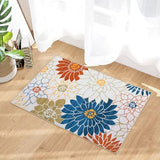 Garvee Small Area Rug 2x3 Modern Floral Area Rug Washable Kitchen Rug Soft Non-Slip Low Pile Front Door Rug Non Shedding Throw Entry Rugs for Entrance, Cream - Beige