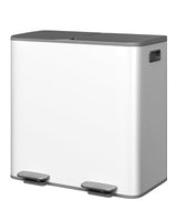 Garvee Stainless Steel Trash Can Dual Compartment Kitchen Recycling Bin 2 x 10.6 gal Grayish-White