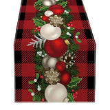 Garvee Christmas Theme Table Runners Non Fading Linen Fabric Table Cover for 4-6 People Party Decorations Happy Holidays ZQ15-7 - Zq15-7