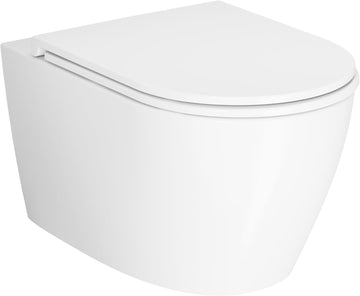 Garvee Modern Slim Wall-Mounted Toilet, Ultra Thin Cover Easy Clean Ceramic , Durable and Space Saving Design, White