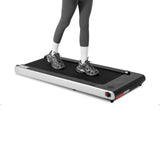 Garvee Walking Pad Treadmill Under Desk, 2.25HP Electric Compact Space Folding Treadmill Remote & Button Control with LCD Monitor, 1-6KM/H for Running Walking for Home Office - Black - Black