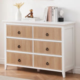 Garvee Wood Dresser for Bedroom - 6 Drawers, Modern Chest, High-Quality Wood, Versatile Design, Ample Storage, Easy to Install - Wood Color