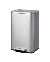 Garvee Kitchen Trash Can 13 Gallon Stainless Steel With Soft-Close Lid Foot Pedal Removable Inner Bucket For Living Room Office Bedroom Silver
