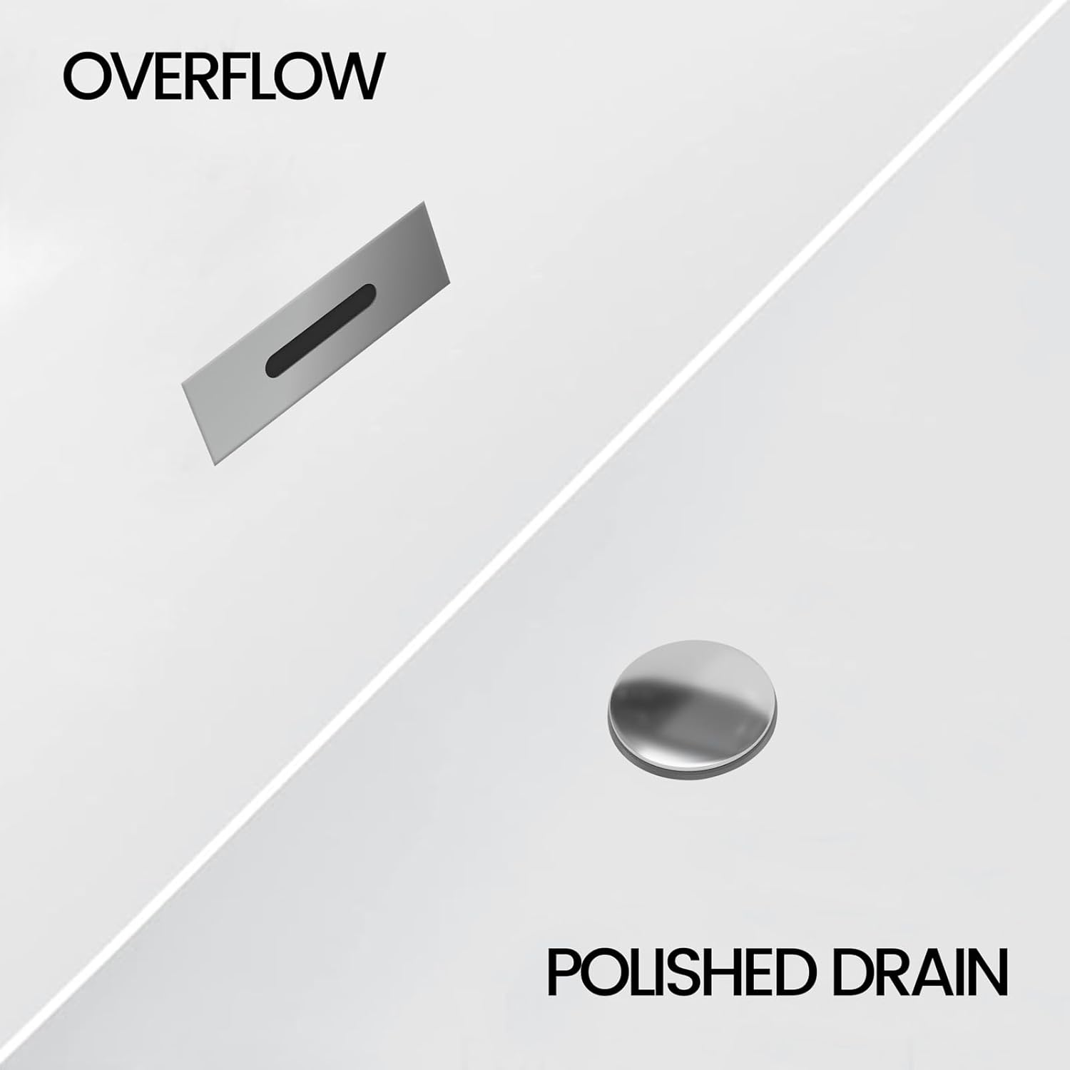 Garvee SZ3 59" Freestanding Acrylic Bathtub in Streamline Design with Chrome Overflow and Drain, cUPC Certified, White