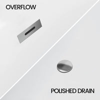 Garvee SZ3 59" Freestanding Acrylic Bathtub in Streamline Design with Chrome Overflow and Drain, cUPC Certified, White