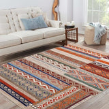 Garvee Area Rug 6x9 Southwestern Washable Rugs for Living Room Distressed Vintage Area Rug for Bedroom Xmas Geometric Patchwork Office Carpet Low Pile Neutral Soft Nursery Rug Multi Color - Multicolor
