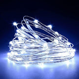 Garvee 33ft 100 LED Outdoor String Lights, USB Charging Fairy Lights, Water-Resistant Led Twinkle Lights for Bedroom, Dorm, Backyard, Wedding, Tree, Mason Jar, Wall, Christmas White - white 100leds