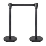 Garvee 2 Packs Crowd Control Stanchion Set Black With Retractable Belts 6.5Ft Height 36 Inches For Store Queues Airport Lines Event Entries - 