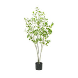 Garvee 4ft Artificial Ficus Tree with Natural Trunk for Indoor Living Room Bedroom Office Balcony Decor, Large, Green - 120Cm