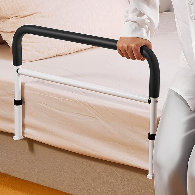 Garvee Bed Assist Bar, Bed Rails with Adjustable Height Non-Slip Handle Support 380Lbs Durable Safety Assisting Rail for Elderly Seniors Surgery Patients, Black