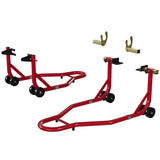Garvee Motorcycle Stand Lift 900LBS Capacity Front Rear Wheels Lift with U+L Adjustable Swingarm Spool for Maintenance and Repairs, Red - Red