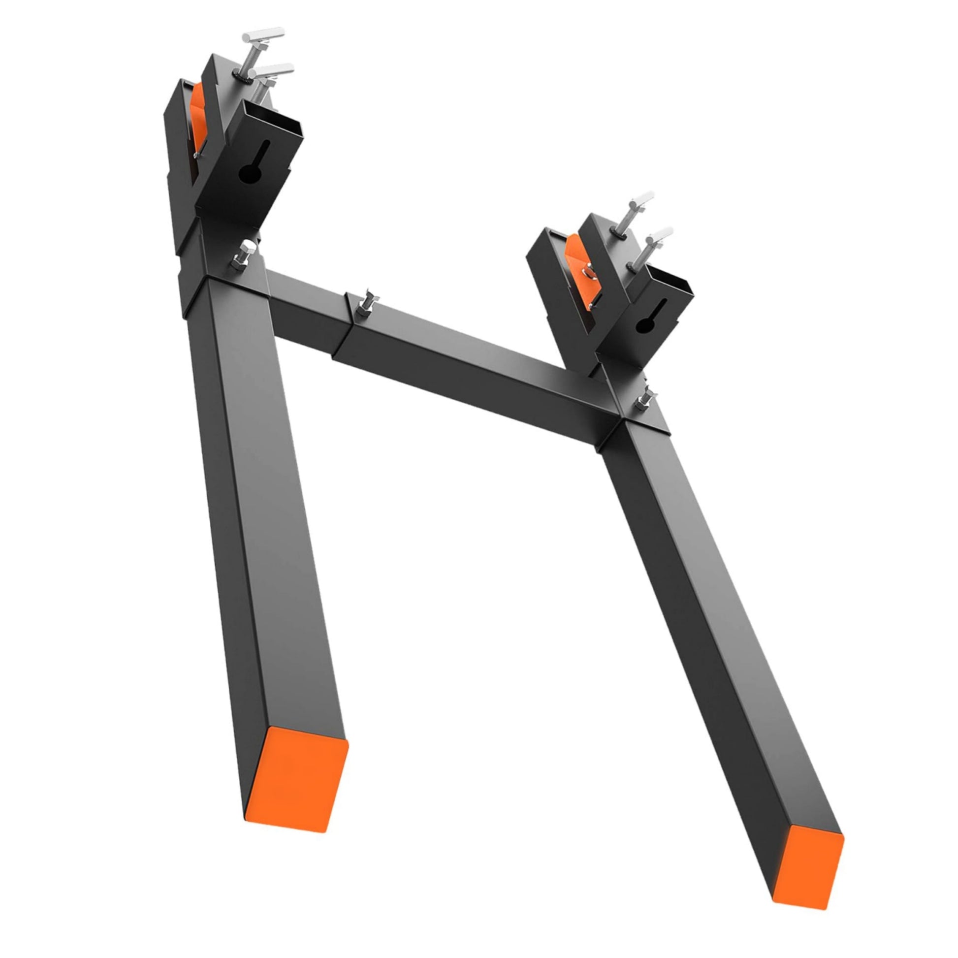 Garvee 60" 4000Lbs Clamp on Pallet Forks, Heavy Duty Bucket Forks with Adjustable Stabilizer Bar (17.7"-34.6") for Tractor Bucket, Skid Steer, Black -with Stabilizer Bar